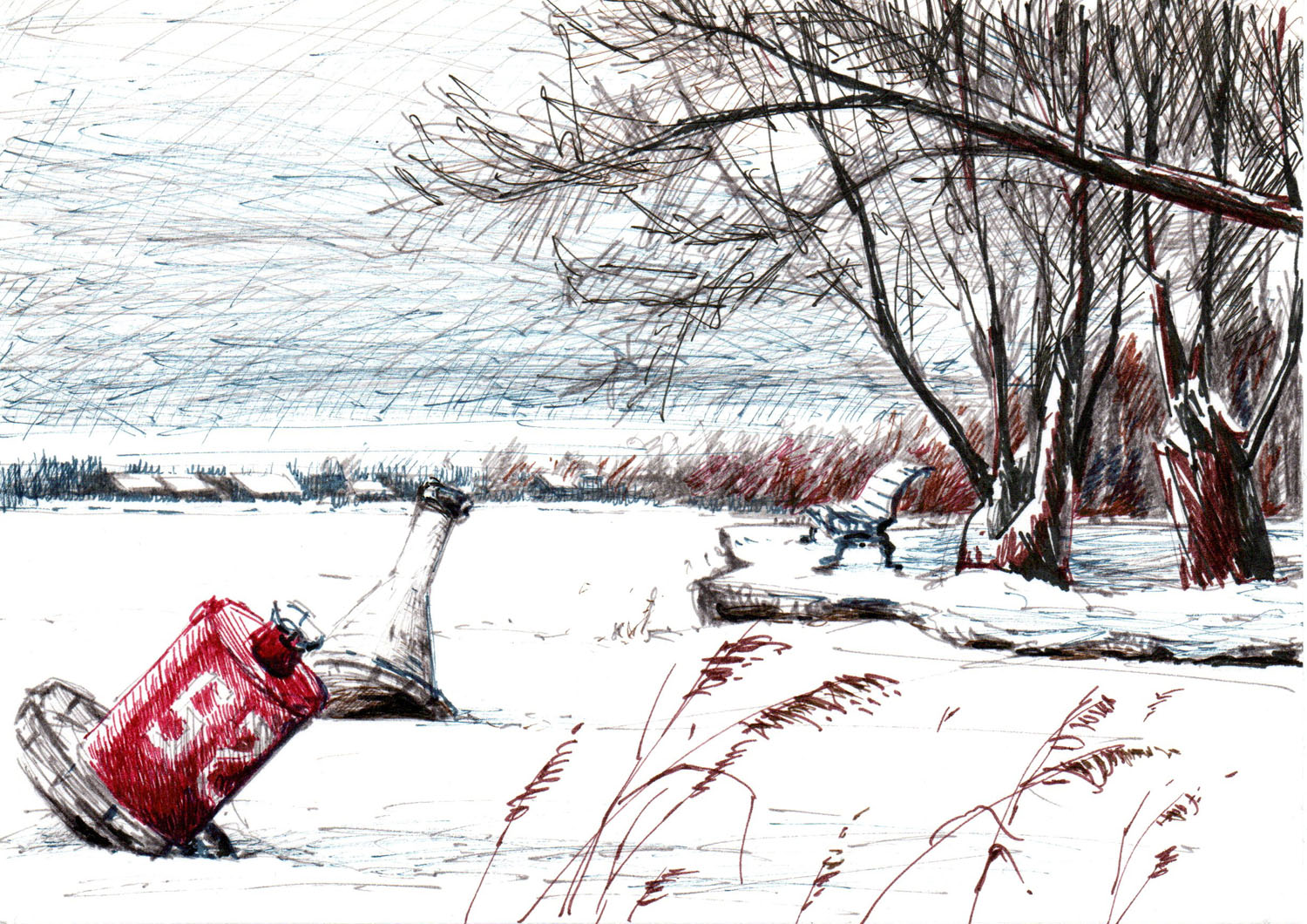 Бакены зимой