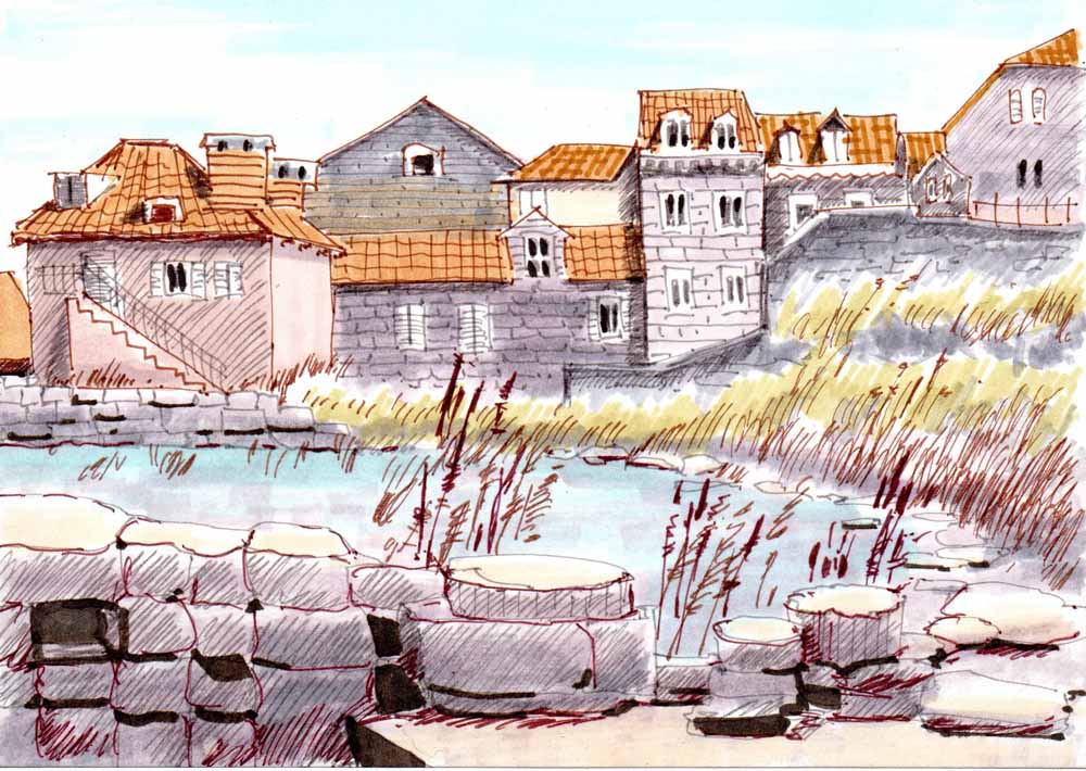 Домики под красными крышами