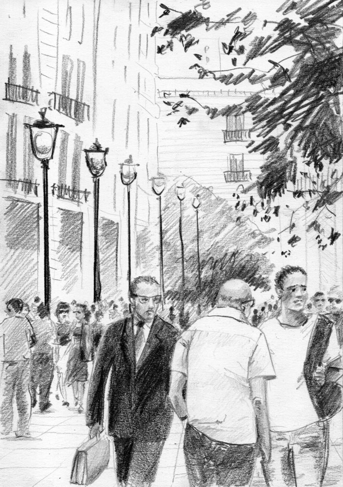 Уличная толпа в Барселоне