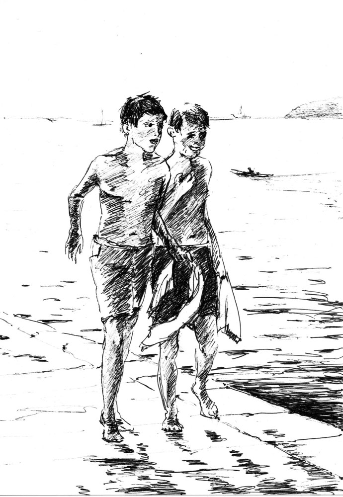 Мальчишки на набережной